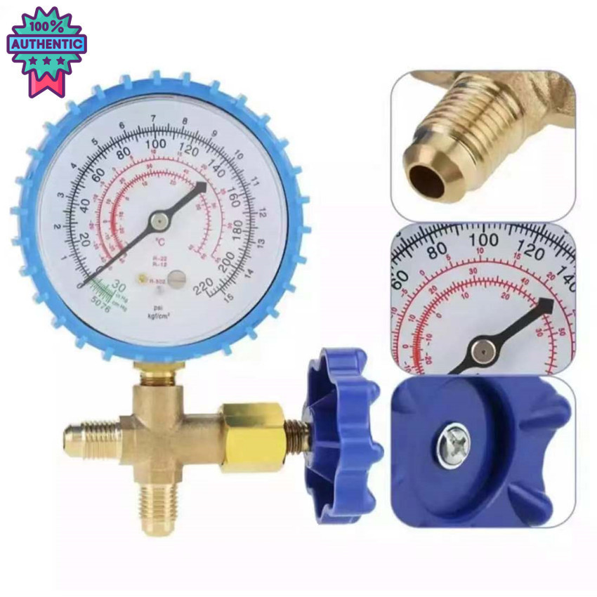 เกจเดี่ยว วัดน้ำยาแอร์ พร้อมวาล์วสำหรั R22,R134A,R404A Single gauge to measure refrigerant with valv