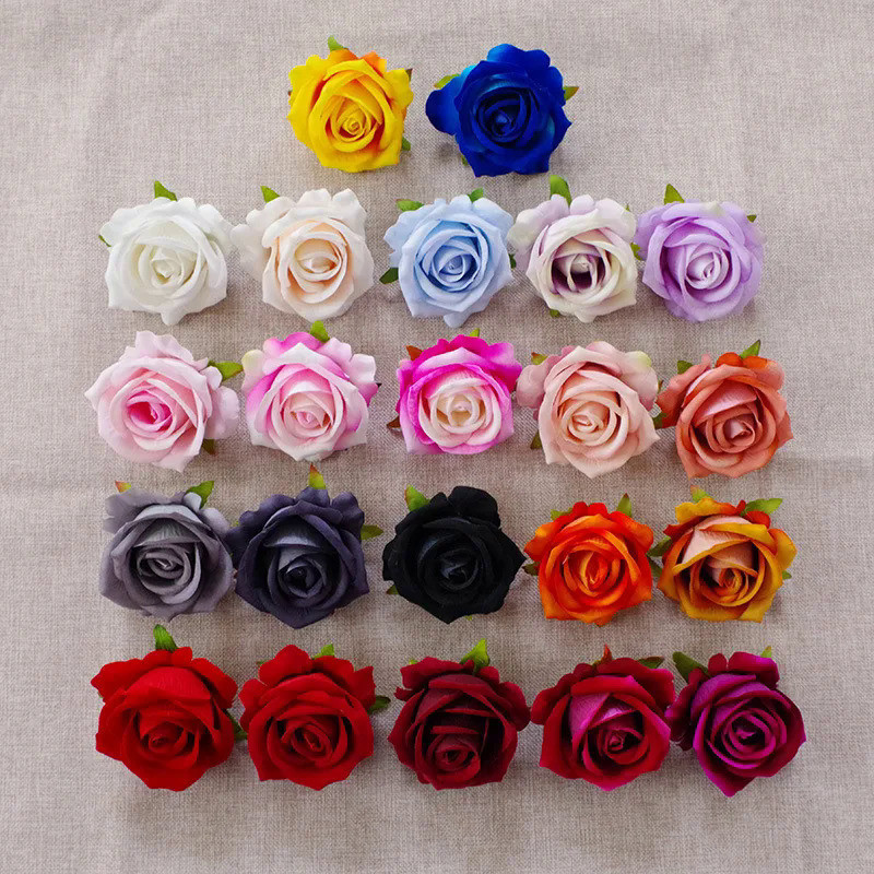 5/10pcs 7cm Artificial Rose Flowers Head For Wedding Home Decoration Fake Flowers Rose Head DIY Wrea