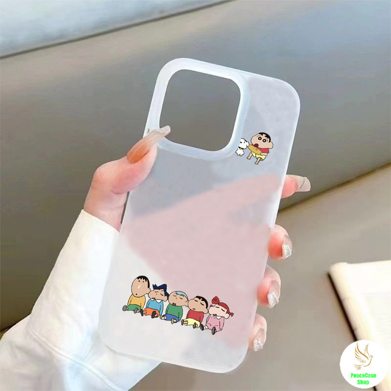 COD-ในไทย🔥เคส เครยอนชินจังน่ารัก ห้าคนนั่งด้วยกัน สําหรับiPhone 7 8 X 11 12 13 14 15 TPUโปร่งใส คู่รักน้ำค้างแข็งเคส