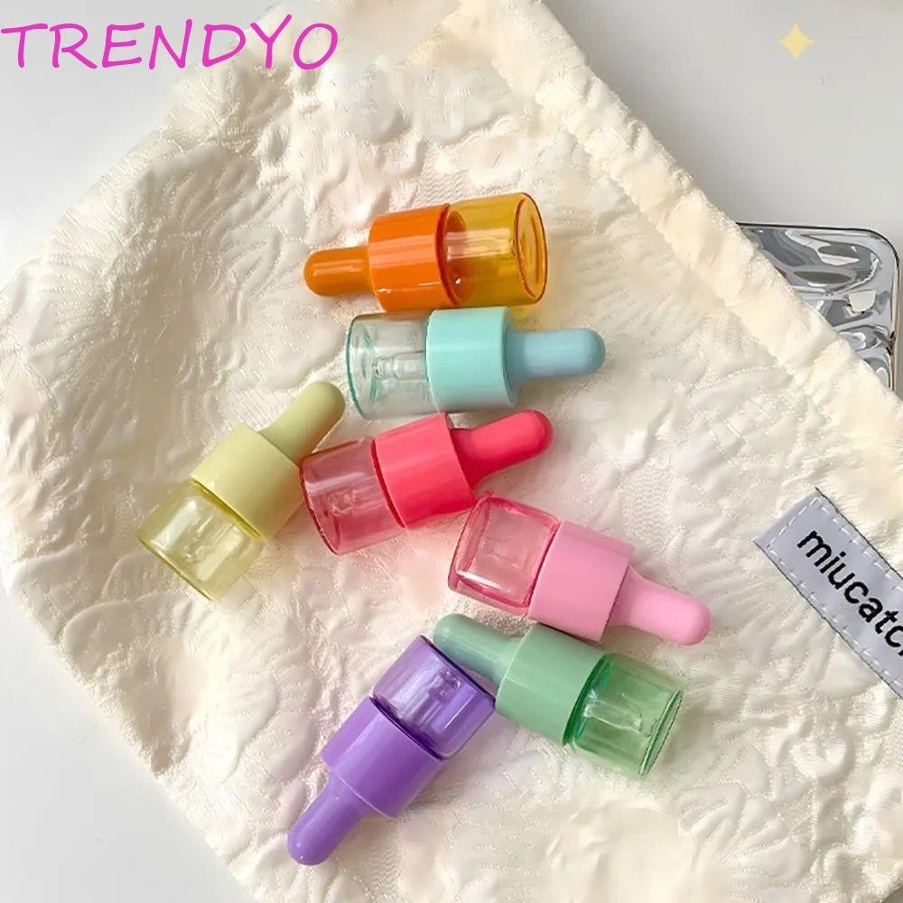 Trendyo 7 ชิ้น Mini Dropper ขวดชุด,ว่างเปล่าแก้วน้ํามันหอมระเหย,หลอดยางใสรีฟิลปิดผนึกคอนเทนเนอร์น้ําหอมของเหลว