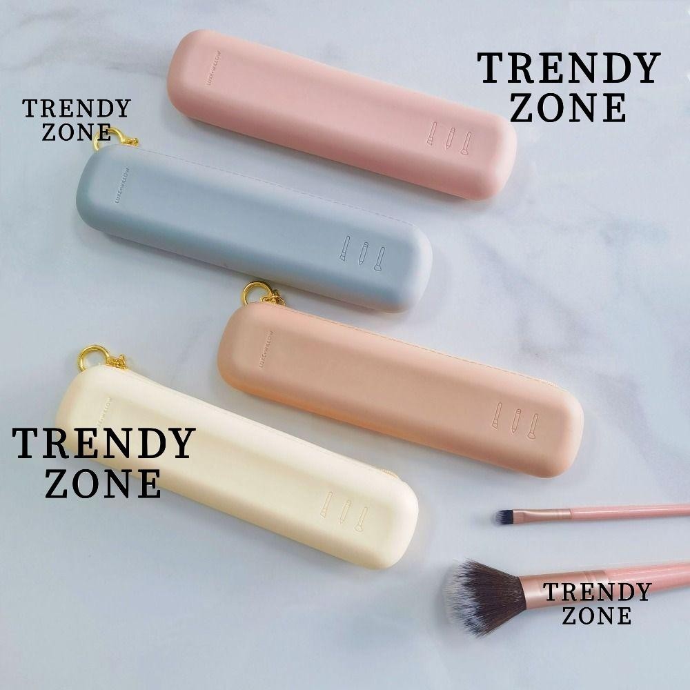 Trendyzone กระเป๋าเก็บแปรงแต่งหน้า, กระเป๋าใส่แปรงแต่งหน้าความจุขนาดใหญ่ซิลิโคน, พร้อมเครื่องมือเก็บแต่งหน้าซิปกระเป๋าแต่งหน้า