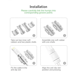 UGREEN รุ่น 40705 ตัวหุ้มสายชาร์จโทรศัทพ์ และแท็บเล็ต แพ็ค 6 ชิ้น Cable Protector, 6 Packed Lightning Cord Saver (White)