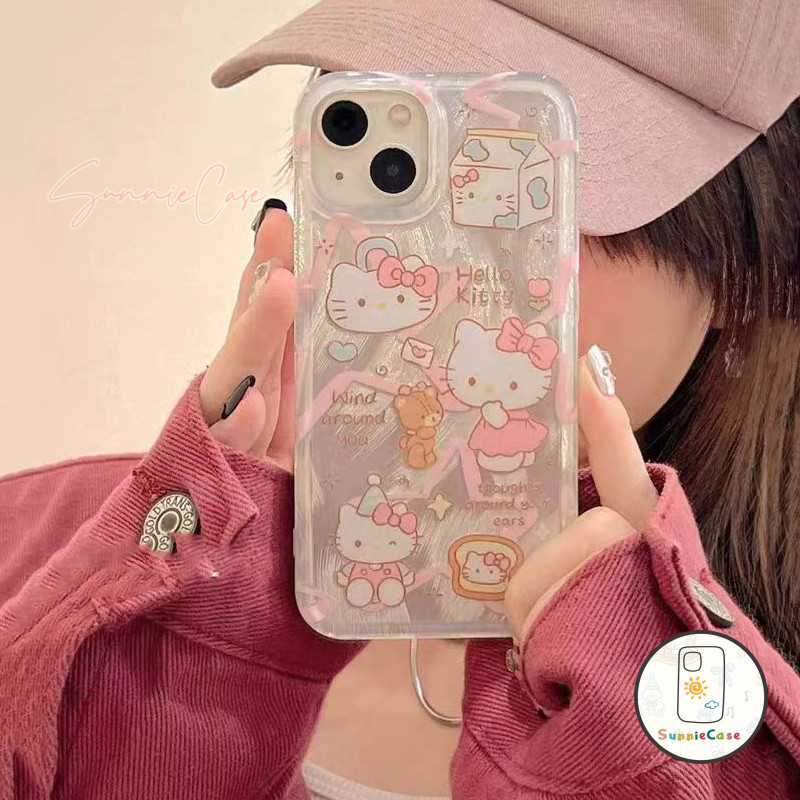 น่ารักจัง Hello Kitty แฟชั่น การ์ตูนดูเดิล เคส Realme C11 C15 C53 C21 6i C25 C31 C67 C33 C30 C21Y C35 C51 5i 5 C55