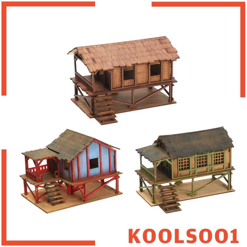 [Koolsoo1] บ้านชุดโมเดลไม้, บ้านโมเดลอาคาร 1/72 บ้านจิ๋ว, ชุดโมเดลบ้าน 1/72 เค้าโครงฉาก DIY, เค้าโครงทิวทัศน์