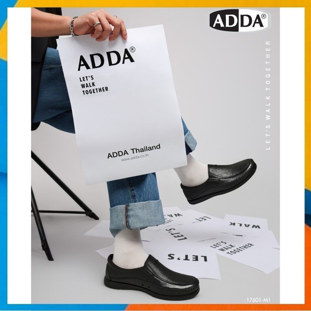 รองเท้าแบบสวม ADDA รุ่น 17601 รองเท้าคัชชู หุ้มส้น / 17501 รองเท้าคัชชู สำหรับผู้ชาย – สีดำ