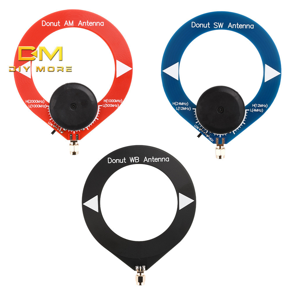 Diymore 4MHz-24MHz 500kHz-2000kHz 10k-180MHz Sweet Donut SW เสาอากาศคลื่นสั้น AM เสาอากาศบรอดแบนด์เสาอากาศรับสัญญาณ Mini Loop เสาอากาศโมดูล