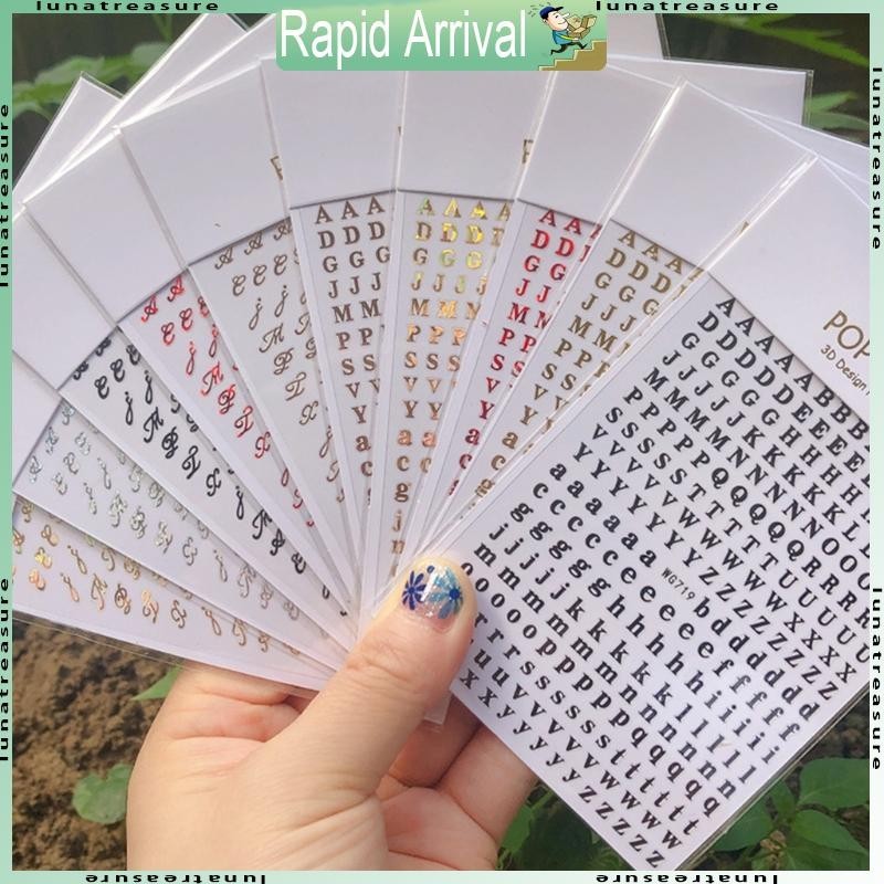 Lun 26 ตัวอักษรสติกเกอร์ Glitter Self กาว Uppercase Letter Lower สําหรับกรณีตัวอักษรสติกเกอร์สําหรับ Grad หมวกและ Arts Cr