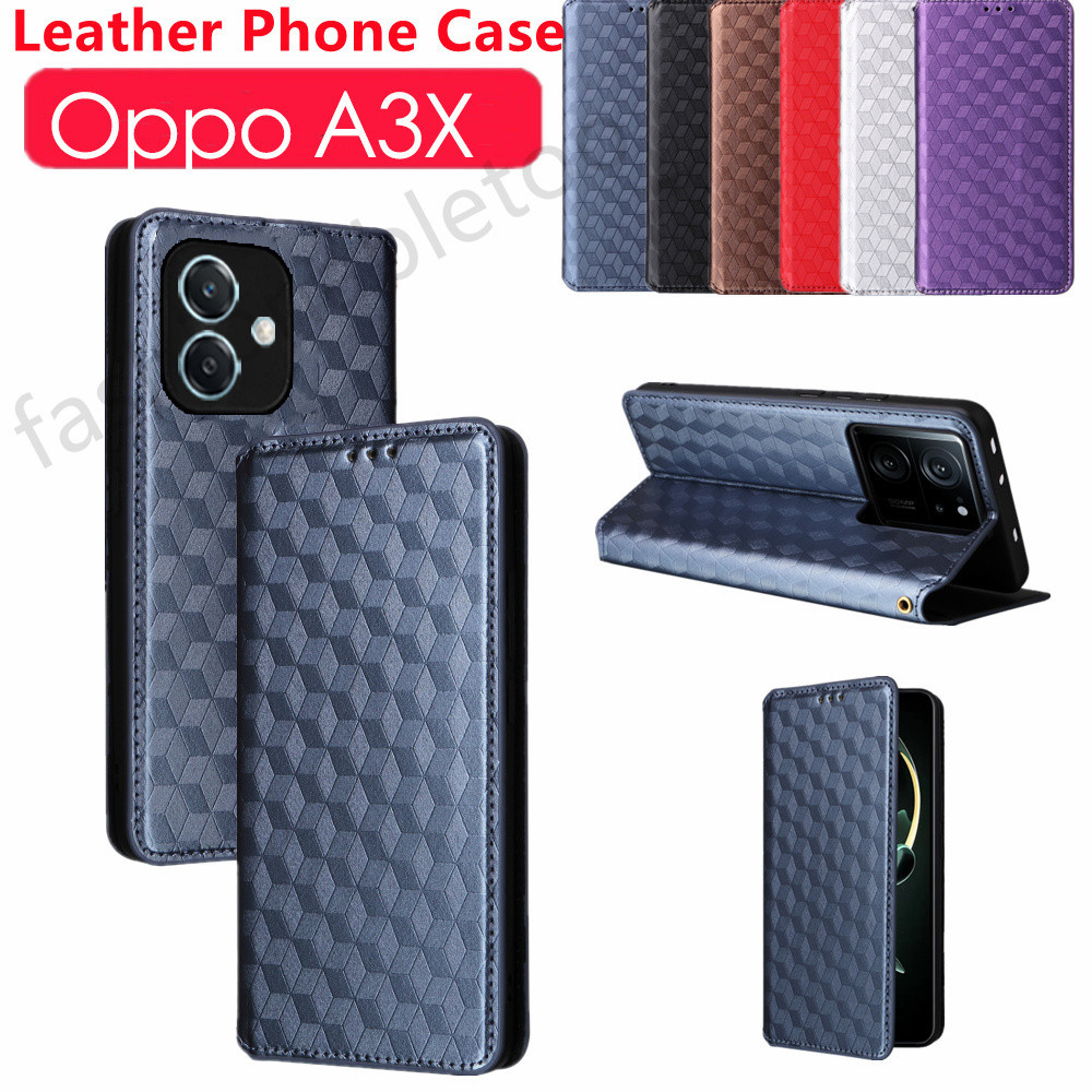 Flip หนังสําหรับ Oppo A3X 3X A3 X A3 pro A3pro A5 pro A5pro OppoA3X OppoA3pro OppoA5pro ขาตั้งแม่เหล