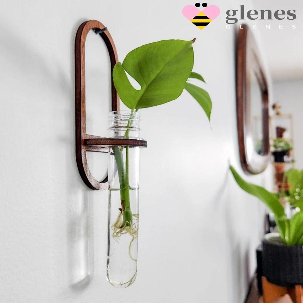 เกลเนส แจกันติดผนัง,แขวนผนังไม้ไม้กระถางต้นไม้ไฮโดรโพนิ,ความเรียบง่ายทนทานงานฝีมือแฮนด์เมดที่วางพืชจี้ห้องน้ํา