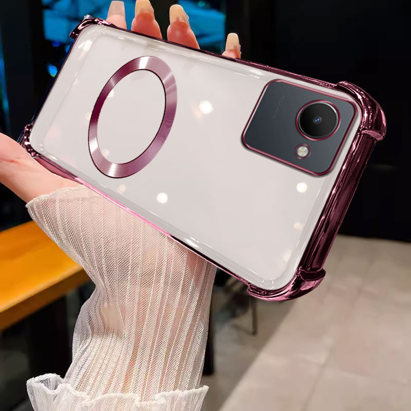 เคส ปลอก realme C30s realme C30โทรศัพท์กรณีป้องกันการชนกันนุ่มทองชายแดนใสฝาครอบป้องกันด้วยแม่เหล็กแหวนดูดดูดซับแรงกระแทกกันชน sjcxq
