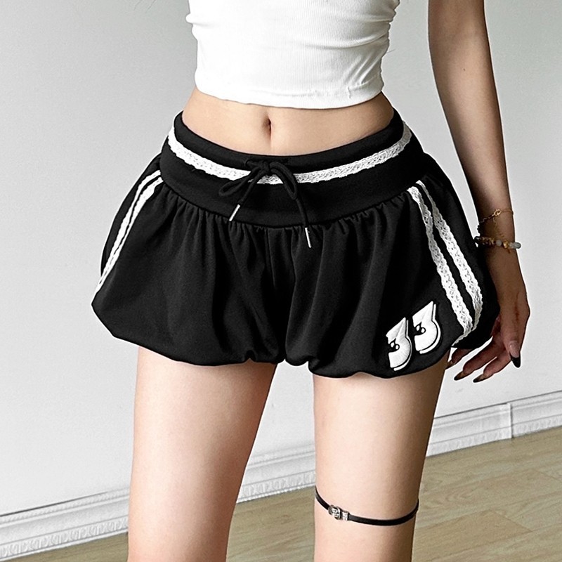 Kliou Casual Short Pant Sporty Vintage Wrap Oneself Up Frenulum อเนกประสงค์บรรยากาศสไตล์แฟชั่นการออกแบบอาวุโส 2024 ร้อนใหม่