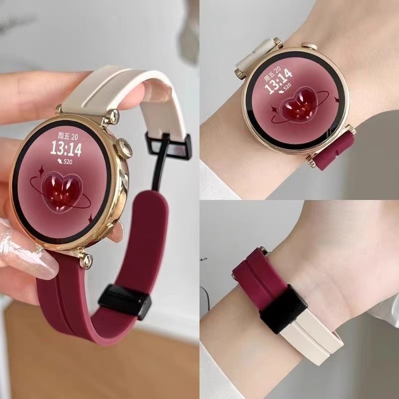 สายนาฬิกาซิลิโคนGarmin venu2s/venu3s/forerunner255s 265s/vivoactive3s 4s/vivomove3sแม่เหล็กสาย18mm - รูปที่ 5