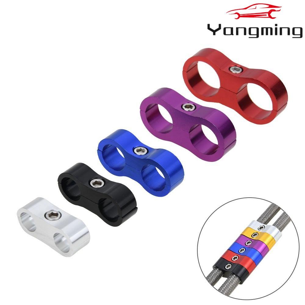 Yangming Universal ท่อแยก, AN4/AN6/AN8/AN10 Double Hole Oil Line Clamp Divider Clamp, ความคิดสร้างสรรค์ Braid ท่อ Clam อลูมิเนียมอลูมิเนียมสายแยก Fitting