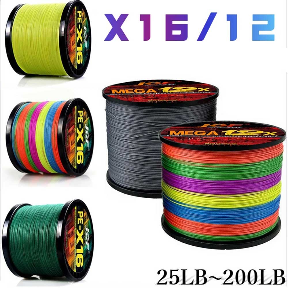 Jof ญี่ปุ่น16เส้นสายการประมงถัก300เมตร100เมตร M ultifilament PE ลวดบินทะเลน้ำเค็มสานมาก P ESCA 11.3-91กิโลกรัมพลังงานปลาคาร์พตกปลาลวด