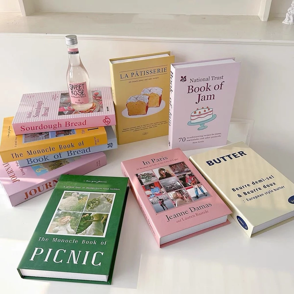 หนังสือปลอม ชุด 5 ชิ้น หนังสือแต่งบ้าน หนังสือจําลอง แบบพับได้ สไตล์โมเดิร์น สําหรับตกแต่งบ้าน