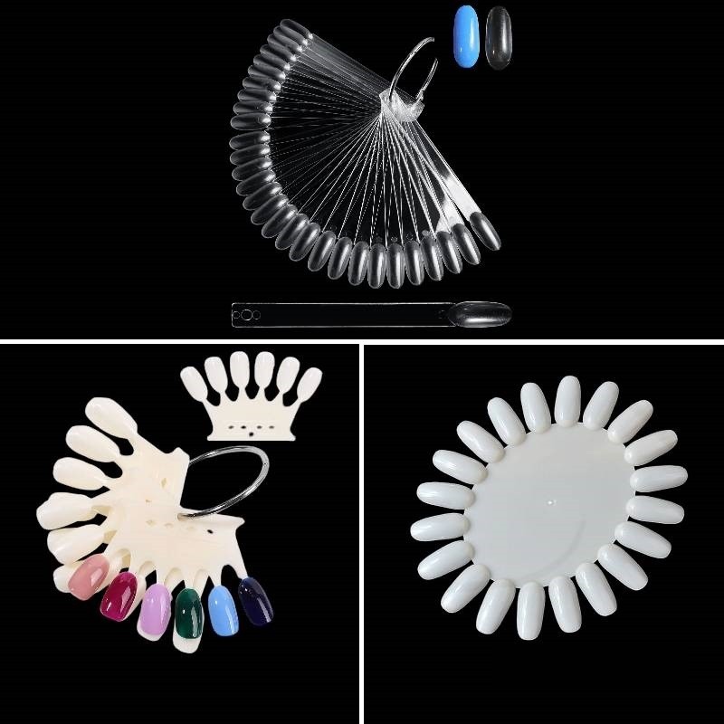 ชาร์ตโชว์สีทาเล็บ ชาร์ตแบบมงกุฎ ชาร์ตมงกุฎ 60 เล็บ 10 แผ่น สีขุ่น สีใส ชาร์ตโชว์สีทาเล็บ