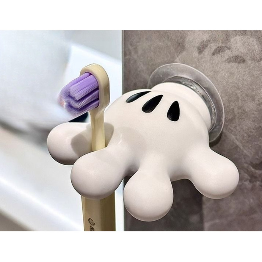 ที่วางแปรงสีฟัน แบบมือมิกกี้ 3D สีขาว น่ารัก ตะขอแขวนผนัง มีกาวในตัว ไม่ต้องเจาะผนัง พร้อมส่งจากไทย