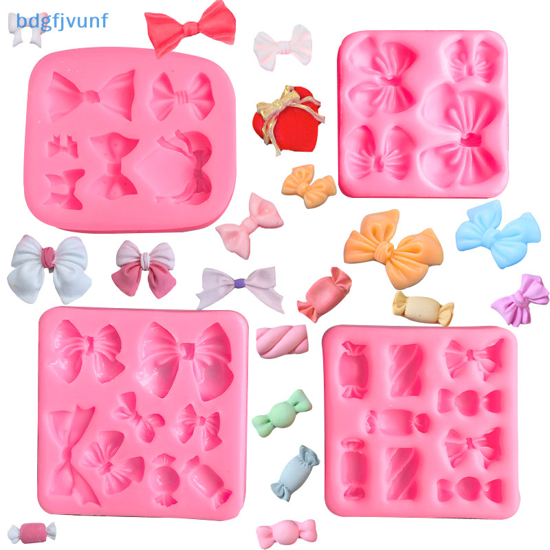 Bdgf 1 ชิ้นน่ารัก Candy Knot Bow แม่พิมพ์ซิลิโคนนุ่ม Fondant เรซิ่น Art Mould เค้กตกแต่ง Pastry ครัวเบเกอรี่อุปกรณ์เสริมเครื่องมือ TH