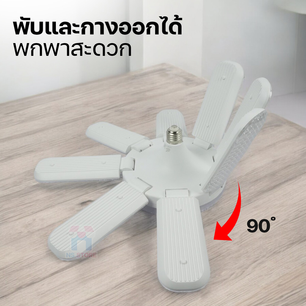 หลอดไฟเพชร HLX พับเก็บได้ ประหยัดไฟ หลอดไฟพับ หลอดไฟใบพัด LED BULB มอก. แท้ 480W/380W/280W สว่างมาก - รูปที่ 4