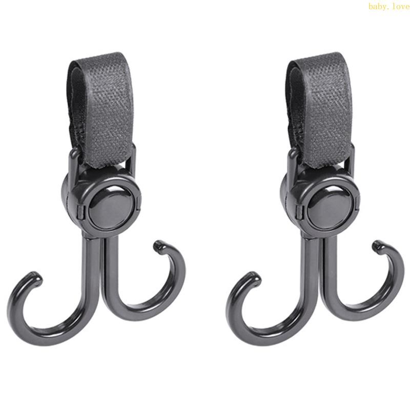 Blove * รถเข็นเด็ก Double Hook Hanger 2 ชิ้นชุด Baby Outdoor Traveling แบบพกพาสําหรับ Dressing และกระเป๋าผ้าอ้อมปรับได้