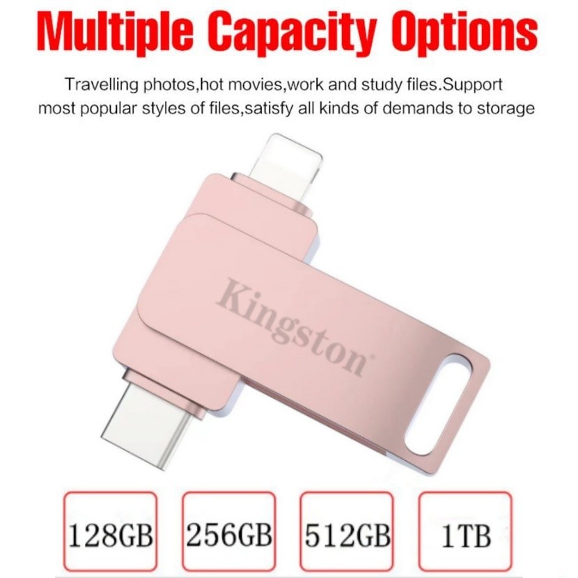 2 in 1 Otg Pendrive 2TB ประเภท C แฟลชไดรฟ์ 1TB Usb Pendrive สําหรับ iPhone Storage Pendrive