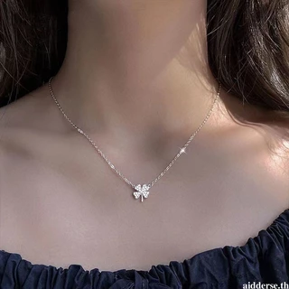 aidderse.thLucky Four Leaf Cloverสร้อยคอผู้หญิงIns Simple Clavicle Chain Niche Design Neck Chain-