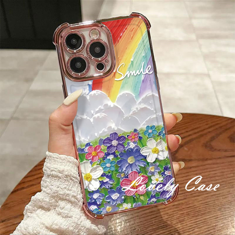 สําหรับ Huawei Honor 200 Pro X50 X9A 5G การ์ตูนสายรุ้งดอกไม้เคสโทรศัพท์ขั้นสูงโปร่งใส Anti Drop นุ่มปกหลัง