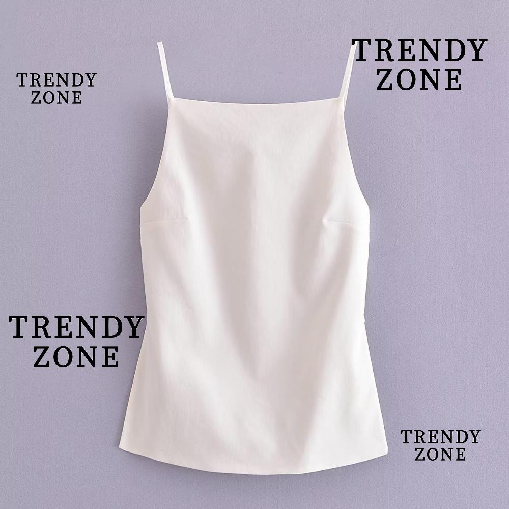 Trendyzone เสื้อเว้าหลัง, บราเปิดหลังสีขาวที่มองไม่เห็น, พร้อมสายท็อปส์หญิง