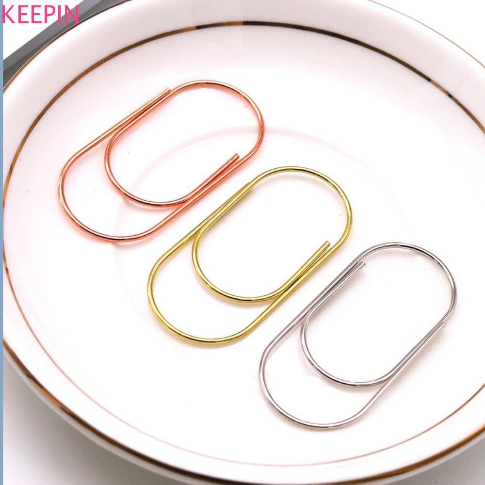 เก็บ 10 ชิ้น คลิปหนีบกระดาษขนาดใหญ่กว้าง 50 มม. เครื่องเขียน ทนทาน สีโรสโกลด์