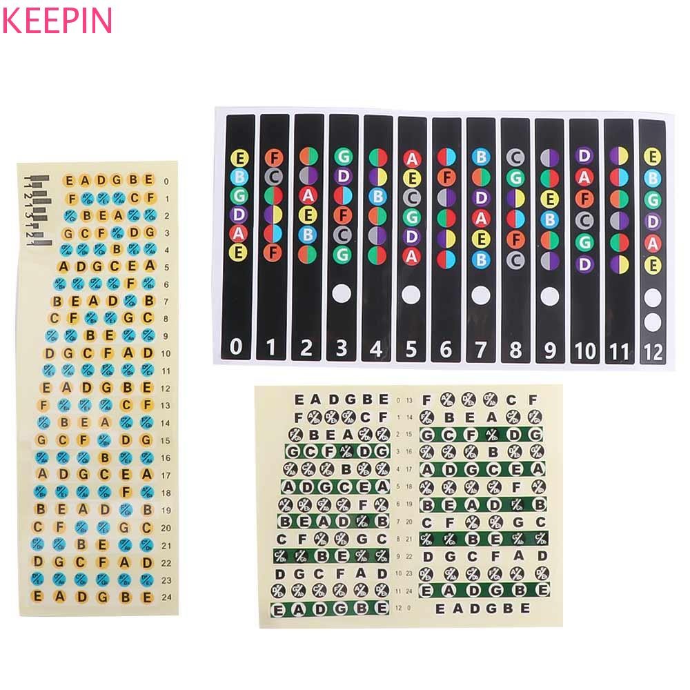 Keepin กีตาร์ Scales สติกเกอร์การเรียนรู้กีตาร์อุปกรณ์เสริม Frets หมายเหตุ Decal Fingerboard สติกเกอร์ดนตรีกีตาร์ไฟฟ้า Fretboard สติกเกอร์