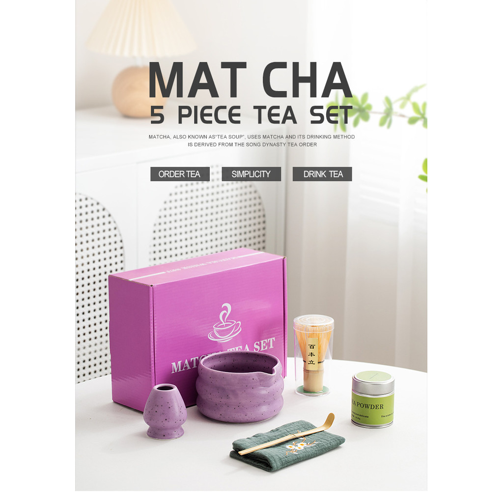 ชุดน้ำชามัทฉะสไตล์ญี่ปุ่นสีมัทฉะพร้อมกระป๋องผงชาชามมัทฉะพร้อมปากกล่องของขวัญ anro - รูปที่ 7