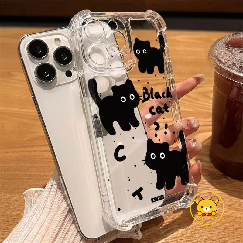 น่ารักแมวดําเคสโทรศัพท์สําหรับvivo Y11 Y12 Y15 Y17 Y85 V9 Y83 Y81 X21 UD Z1 Pro V17 Pro Nex 3 Y97 X3