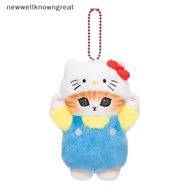 Newwellknowngreat 11 ซม. Kawaii Mofusand Cross-Dressing Sanrio Hello Kitty Kuromi Hanyodon ตุ๊กตาพวงกุญแจจี้อะนิเมะตุ๊กตากระเป๋าเป้สะพายหลังจี้ CAD