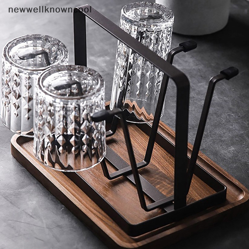 ใหม่wellknowncool เหล็กขวดถ้วยแขวน Drying Rack 6 Hook Organizer สําหรับดื่มคอนเทนเนอร์แก้วป้องกันยางสิ้นสุดตะขอ AAD