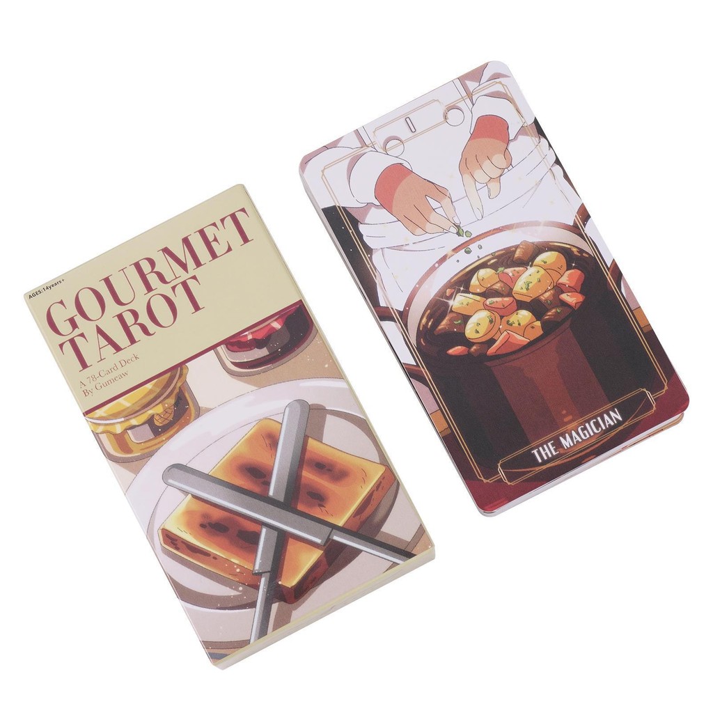 Gourmet ไพ่ทาโรต์ Deck Fortune Telling เกม 78 การ์ด Deck Board เกมตาราง Tarot Oracle Decks caeudeyth