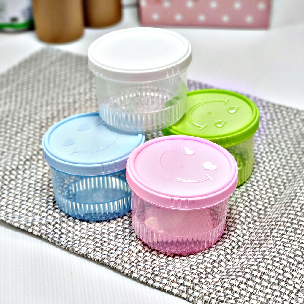 กระปุกพลาสติก 280 ml. (ขนาด Ø 9 x 6.5 ซ.ม.) กระปุกพลาสติก สีพาสเทล ใส่อาหาร ใส่ขนม ใส่นมผง ปลอดภัย มี มอก. รุ่น 961