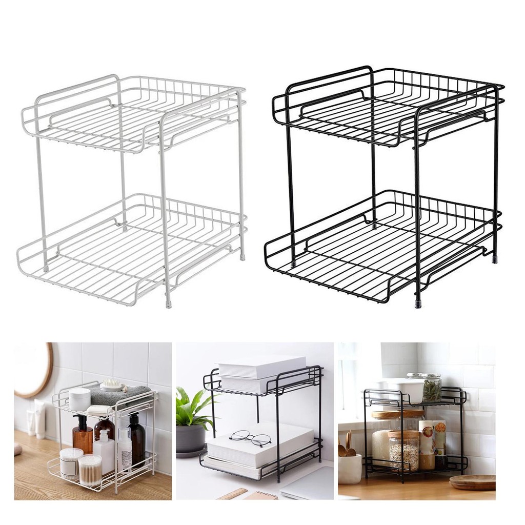 [Cuticate12] Cabinet Organizer Space Saver Desktop Holder สําหรับห้องนั่งเล่นสํานักงาน