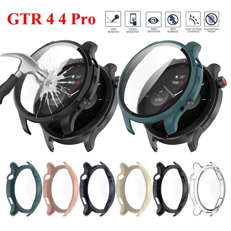 กระจกนิรภัย + PC สําหรับ Amazfit GTR 4 Full Screen Protector สําหรับ Amazfit GTR 4 นาฬิกา Accessorie