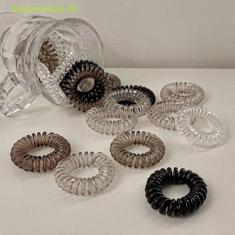 Goldensilver 9 ชิ้น/เซ็ตผมผูกสีสันพลาสติกยางรัดผมยางสายโทรศัพท์ Scrunchies อุปกรณ์เสริมผม Headwear TH