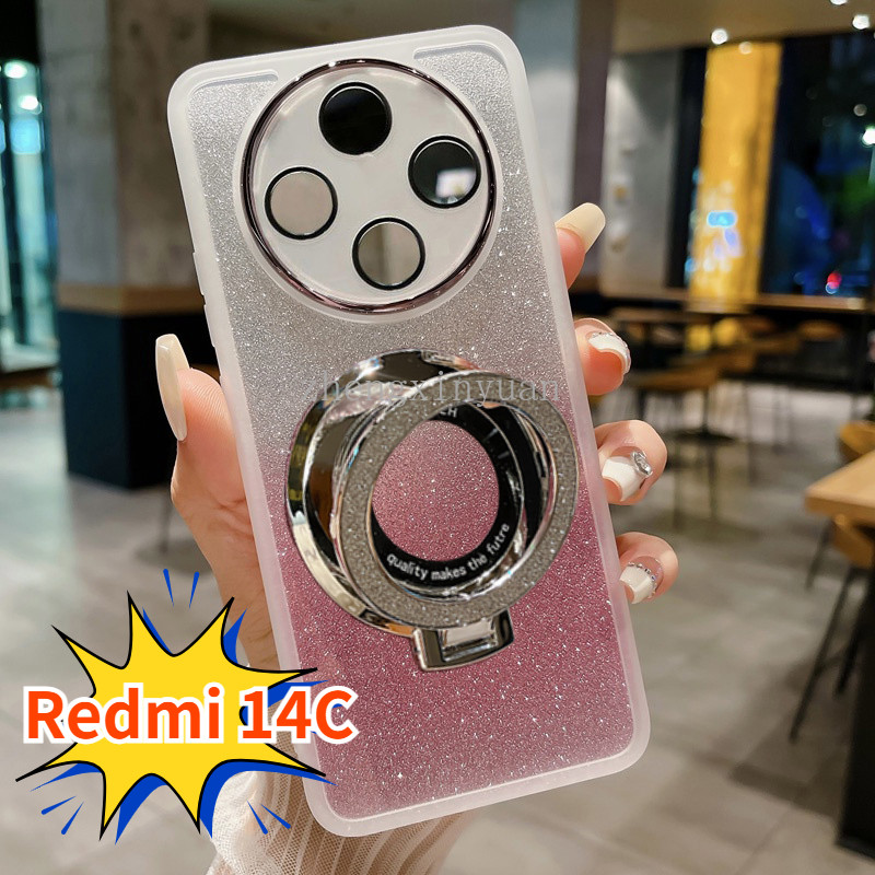 ปลอกสําหรับ XIAOMI POCO C75 Redmi 14C 4G 5G 2024 Bling Bling แหวนผู้ถือสําหรับ POCOC75 C 75 Redmi14C