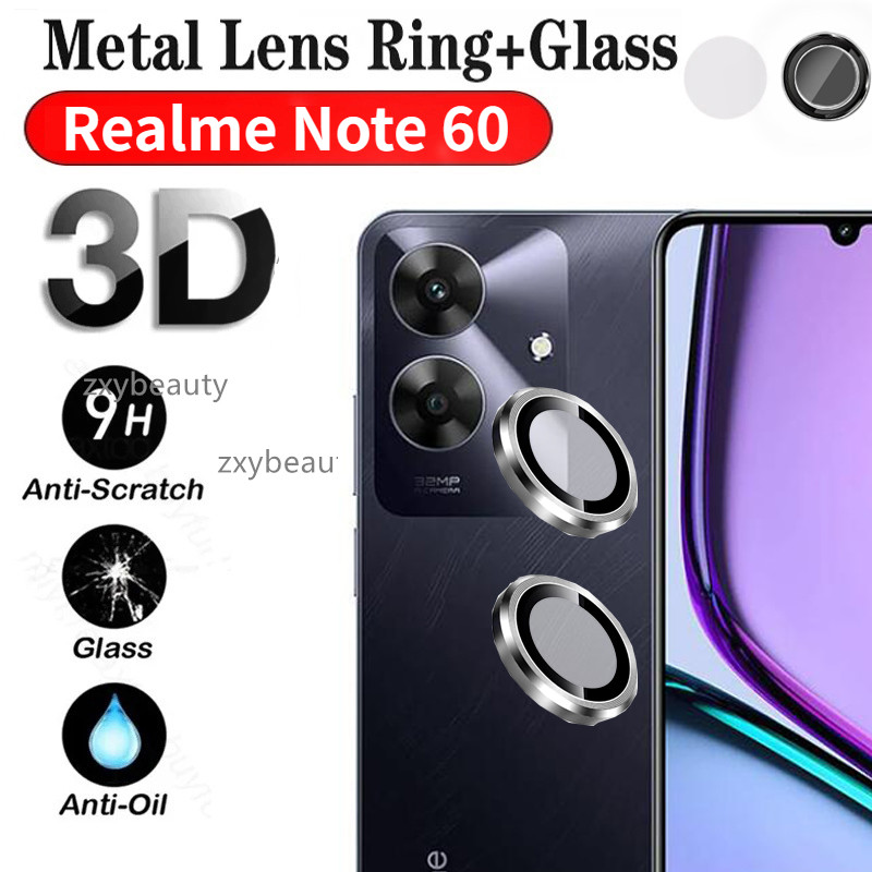 Realme Note 60 60X 4G 5G 2024 กล้องเลนส์ป้องกันกระจกสําหรับ Note60 Note60X กลับเลนส์โลหะป้องกันแหวนฝาครอบ