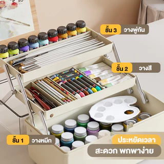 ohayo กล่องเก็บปากกาสี กล่องเก็บเครื่องเขียน ปากกาขนาดใหญ่ จุของได้เยอะ สำหรับเก็บเครื่องเขียน สีไม้ สีน้ำ