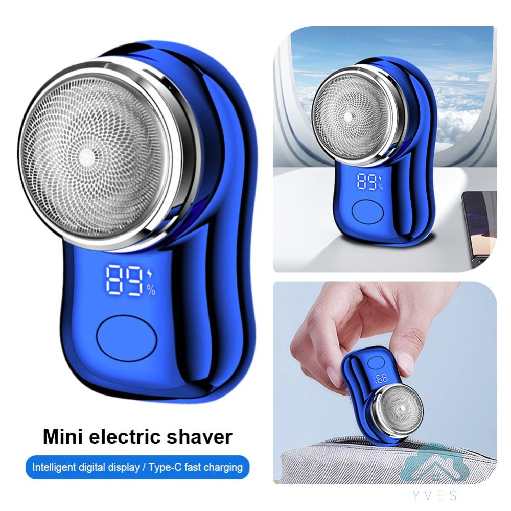- เครื่องโกนหนวดไฟฟ้าแบบพกพา USB เครื่องโกนหนวดขนาดเล็กแบบชาร์จไฟได้พร้อมเครื่องถอดพลังงานแบตเตอรี่ [Yves.th]