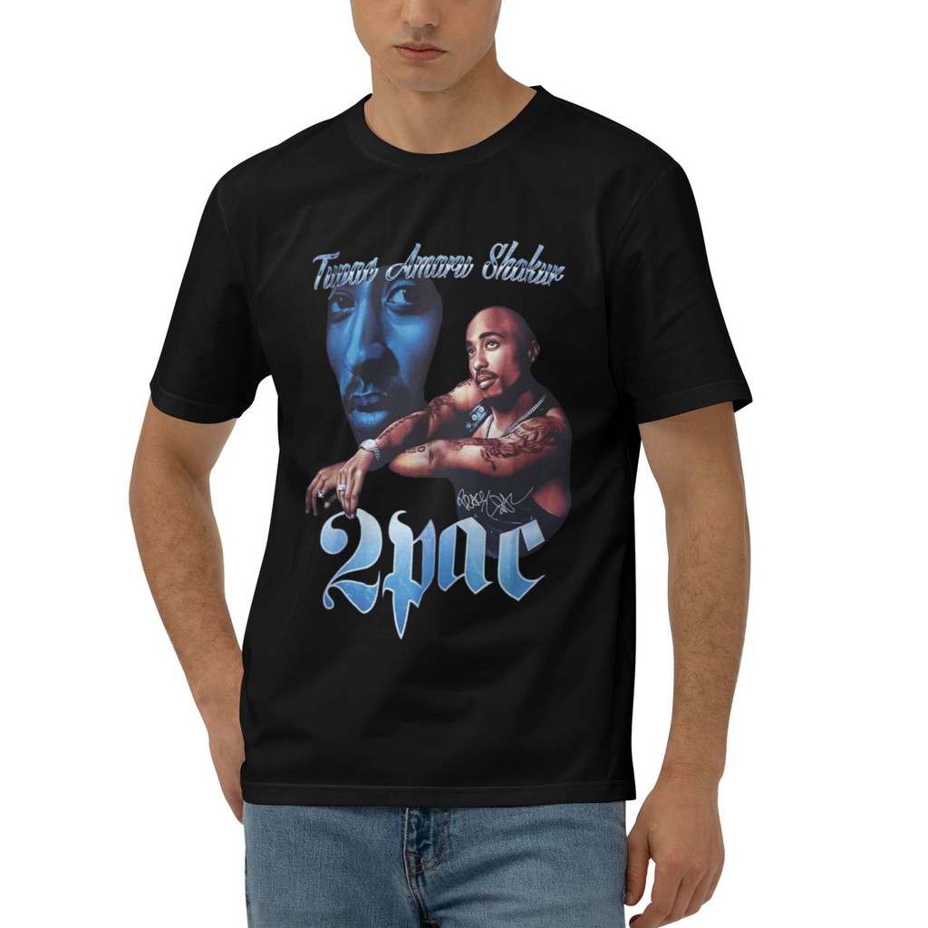 Vintage 90S 2Pac Tupac Shakur Novelty ManS Tshirt ใหม่ผ้าฝ้าย