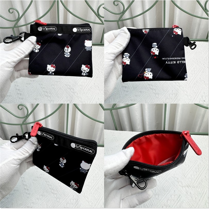 Lesportsac สินค้าใหม่ Black KITTY Series Female Bag Clutch Bag 111