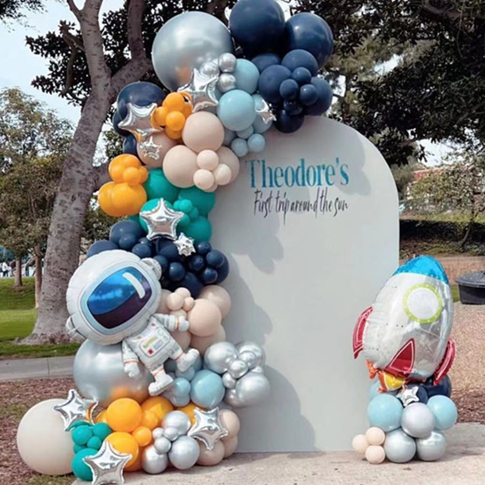 139 ชิ้นด้านนอกบอลลูนวันเกิดนักบินอวกาศบอลลูน Arch Garland ชุด Galaxy Party สําหรับวันเกิด Baby Shower ชาย Party Decor