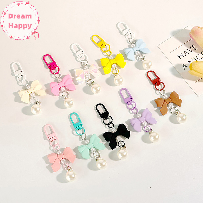 Dreamhappy Bow สีลูกกวาดจี้พวงกุญแจแฟชั่น Y2K พวงกุญแจหูฟัง Charm กระเป๋าจี้กระเป๋าถืออุปกรณ์เสริม TH
