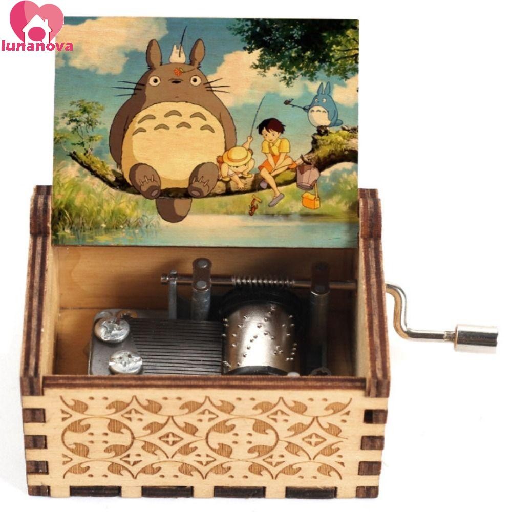 Lunanova Totoro กล่องดนตรี, รูปแบบแกะสลักเพลง Totoro ไม้ Hand Crank กล่องดนตรี, Tonari ไม่มี Totoro 