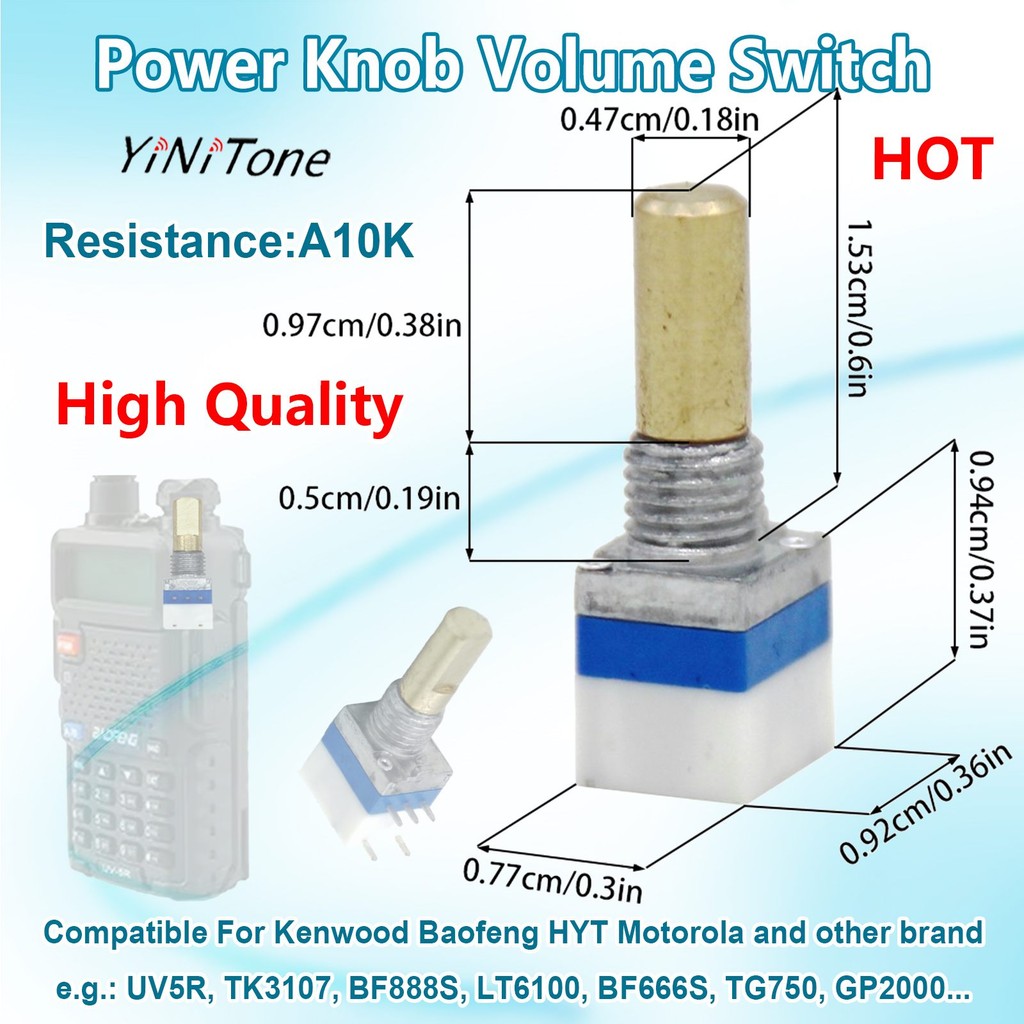 วิทยุ สวิตช์ปรับระดับเสียงปุ่มเปิดปิด สําหรับ Motorola Baofeng UV5R Kenwood ซ่อมชิ้นส่วนควบคุมภายใน