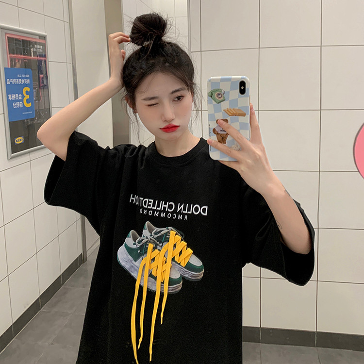 ปกติ🙃🙃TAO SHOP ใหม่เสื้อยืดแขนสั้น เสื้อยืดคอกลม ลายรองเท้าสวยๆ ผ้านุ่นผ้ายืด ใส่สบาย ใส่ได้ทั้งชายแ